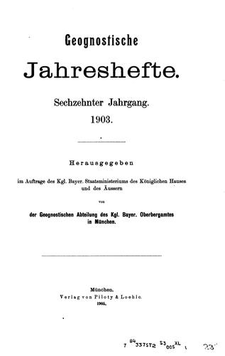 Geognostische Jahreshefte