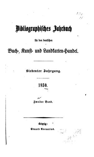 Jahrbuch für den deutschen Buch-kunst und Landkarten-handel