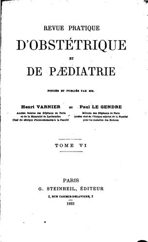 Revue pratique d'obstétrique et de paediatrie