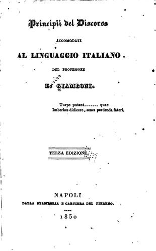 Principii del discorso accomodati al linguaggio italiano