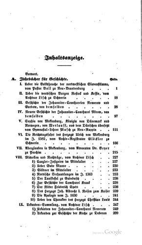 Jahrbücher, herausg. von G.C.F. Lisch