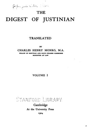 The Digest of Justinian
