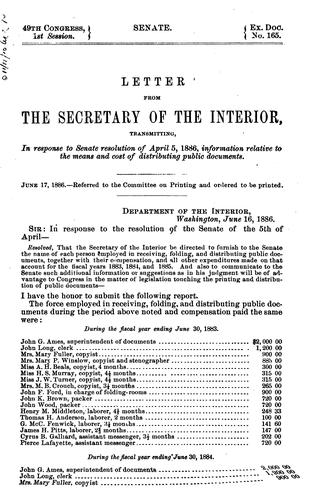 Report Regarding the Distribution of Public Documents