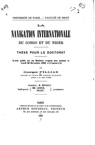 La navigation internationale du Congo et du Niger