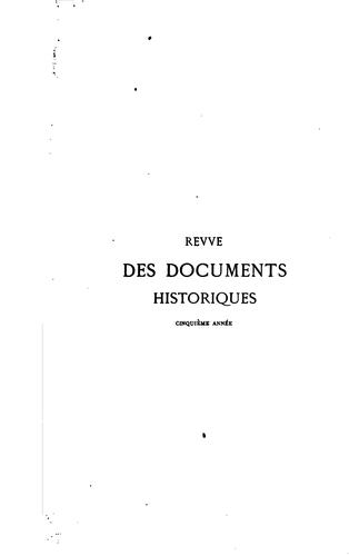 Revue des documents historiques