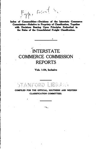 Interstate Commerce Commission Report