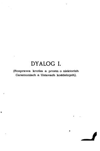 Trzy nieznane dyalogi z wieku XVI