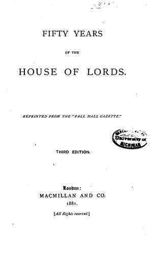 Fifty Years of the House of Lords ...