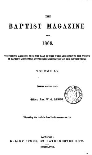 THE BAPTIST MAGAZINE FOR 1868.