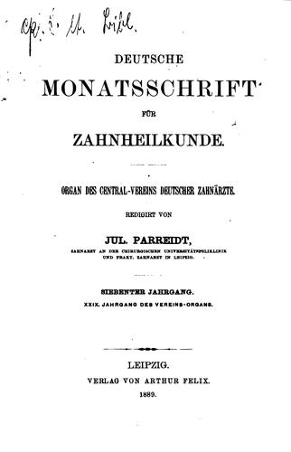 Deutsche Monatsschrift für Zahnheilkunde