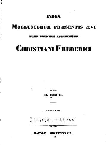Index molluscorum praesentis aevi musei principis augustissimi Christiani Frederici