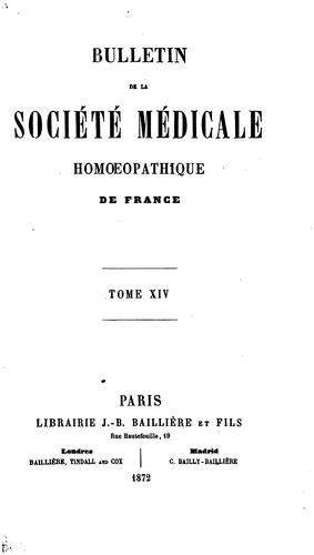 Bulletin de la Société médicale homœopathique de France