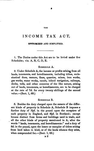 The Income Tax Act, Epitomized and Simplified