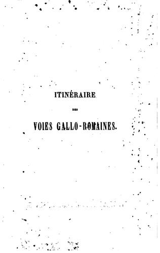 Itineraire des voies gallo-romaines qui traversent le département de l'Yonne