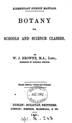 Botany for schools and science classes