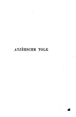 Atjèhsche tolk: lijst der meest voorkomende woorden en enkele samenspraken