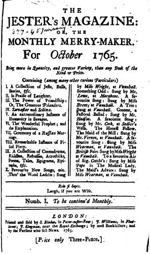 The Jester's Magazine: Or, The Monthly Merrymaker