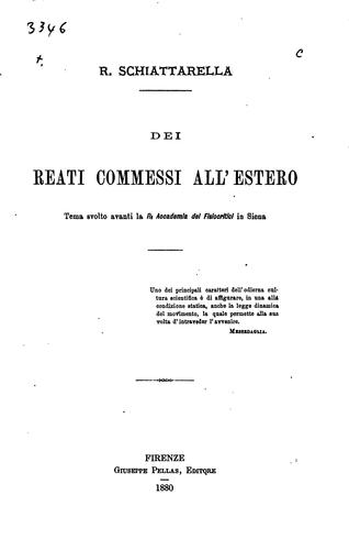 Dei reati commessi all'estero