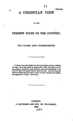A Christian view of the present state of the country