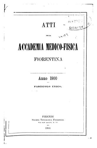 Atti della Società medica-fisica Fiorentina