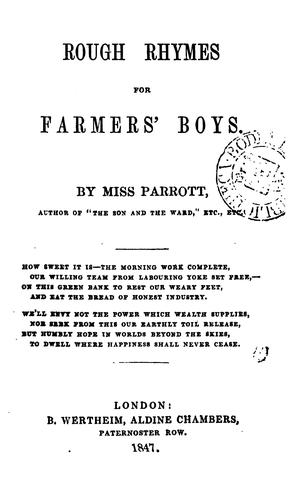 Rough rhymes for farmers' boys