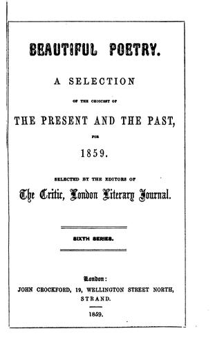 Beautiful poetry, selected by the ed. of The Critic
