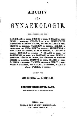 Archiv fuer gynaekologie