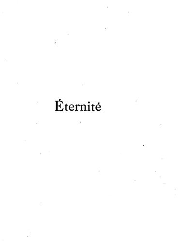 Éternité, avec un avant-propos de l'auteur sur la poésie: Avec un avant ...