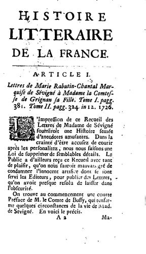 BOBLIOTHEQUE FRANCOISE, OU HISTOIRE LITTERAIRE DE LA FRANCE. SEPTEMBRE & OCTOBRE 1726.