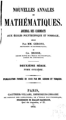 Nouvelles annales de mathématiques: journal des candidats aux écoles polytechnique et normale