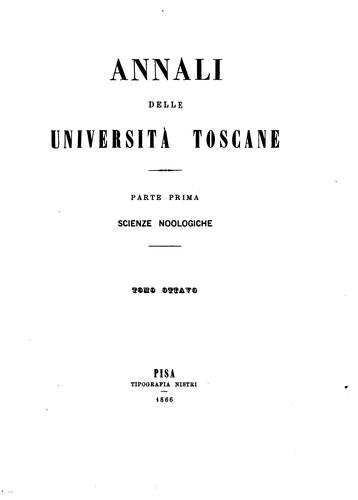 Annali delle Universitá toscane