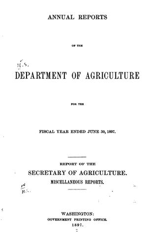 Annual Reports of the Department of Agriculture