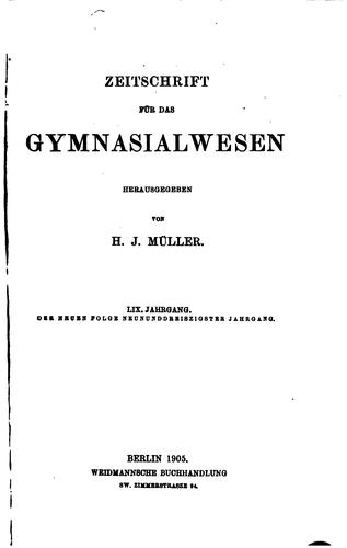 Sokrates: Zeitschrift für das Gymnasialwesen