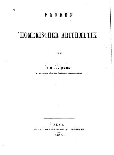Proben Homerischen arithmetik