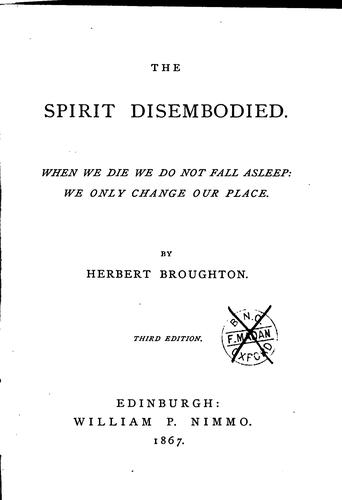 The spirit disembodied