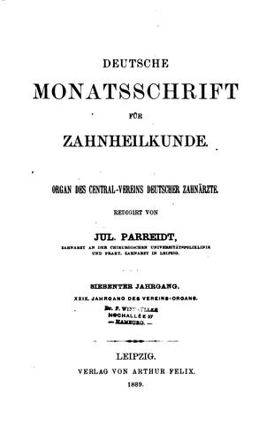 Deutsche monatsschrift fuer zahnheilkunde