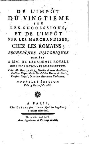 De l'impôt du vingtième sur les successions, et De l'impôt sur les ...