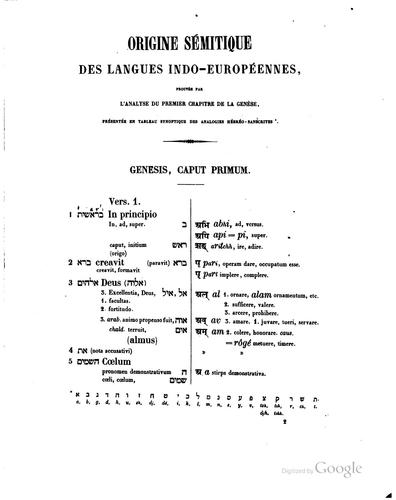 Principes d'étymologie naturelle basés sur les origines des langues sémitico ...
