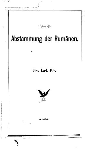 Ueber die Abstrammung der Rumänen