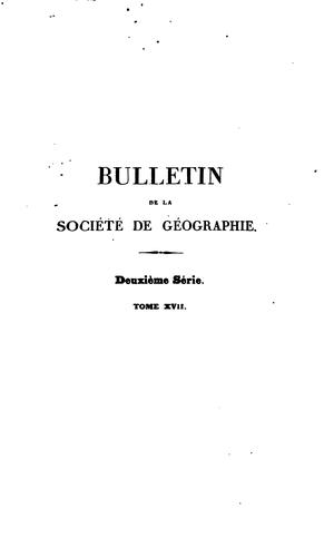 Bulletin de la Société de géographie