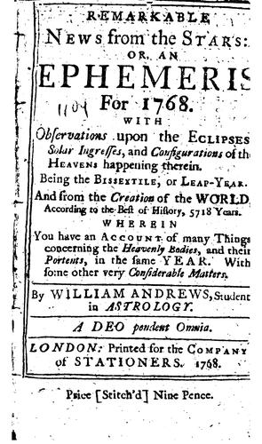 Collection of English Almanacs for the Years 1702-1835