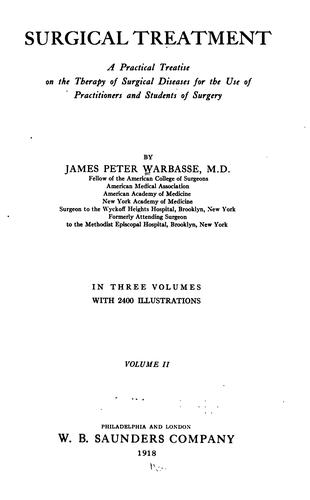 Surgical treatment index, 1919