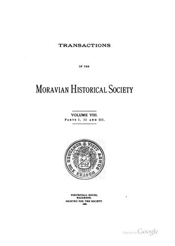 History of the Moravian College and Theological Seminary, Founded at Nazareth, Penna., August 30 ...