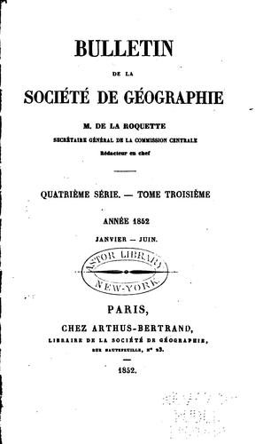 Bulletin de la Société de géographie