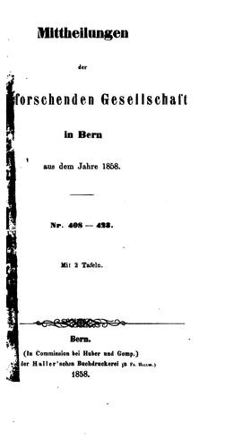 Mitteilungen der naturforschenden Gesellschaft in Bern