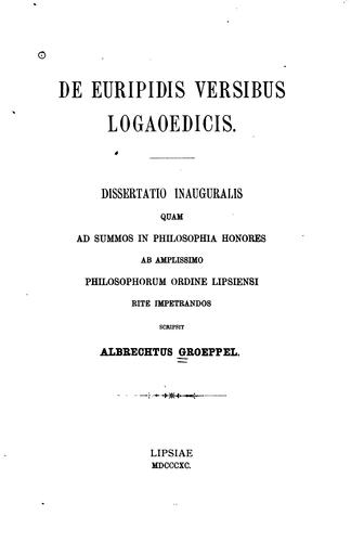 De Euripidis versibus logaoedicis