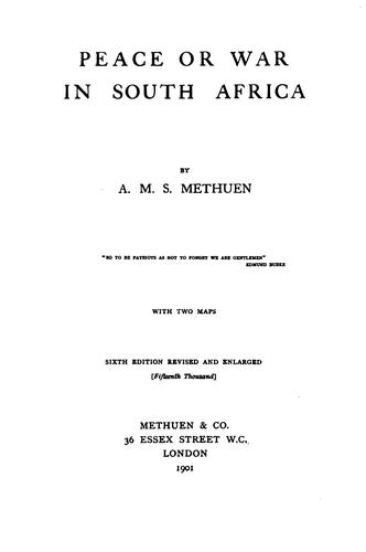 Peace Or War in South Africa