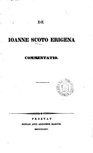 De Ioanne Scoto Erigena commentatio