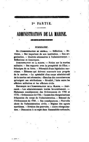 Traité élémentaire et historique d'administration de la marine