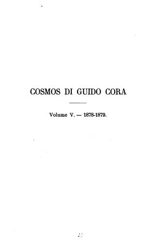 Cosmos: communicazioni sui progressi più recenti e notevoli della geografia e delle scienze affini